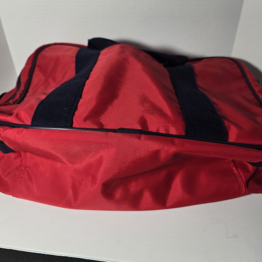 VTG Lands End Lighthouse Shoulder Bag Travel Suitcase Red Navy Blue Made in USA - Picture 2 of 14
